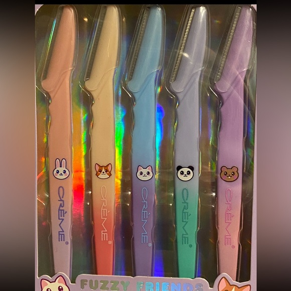 NWT•The Crème Shop/Fuzzy Friends Derma-plane razors 5pk - Picture 2 of 5